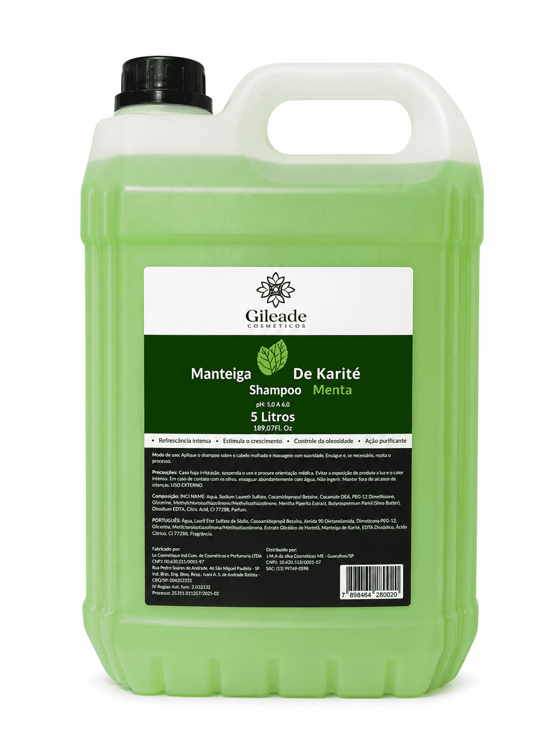 SHAMPOO MANTEIGA DE KARITÊ MENTOLADO 5L